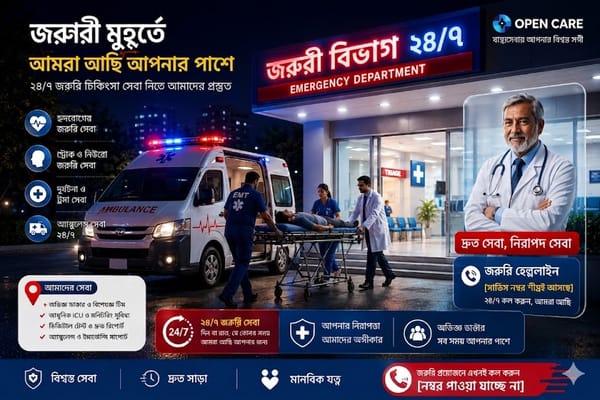 ঢাকায় ২৪/৭ খোলা জরুরি হাসপাতাল খুঁজছেন? জেনে নিন সেরা তালিকা